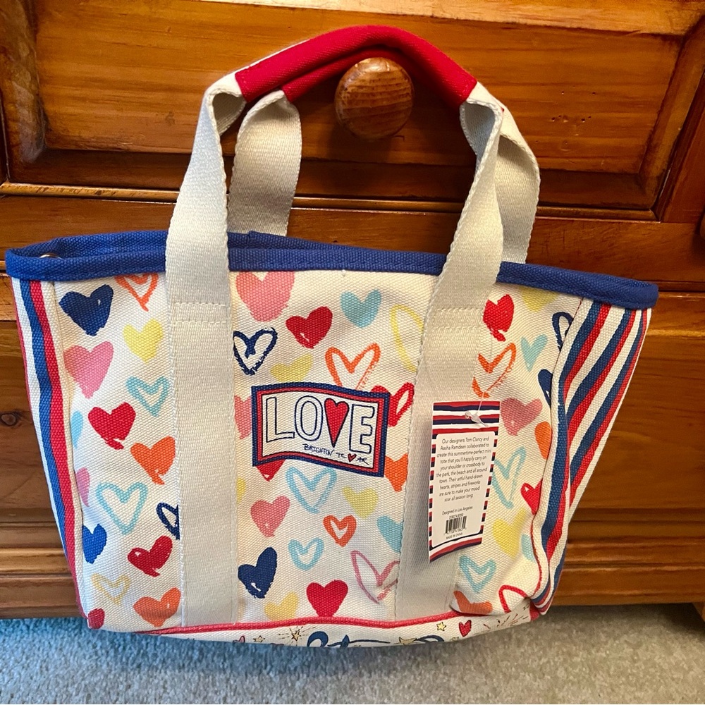 Brighton - Love Multicolor Heart Canvas Mini Tote Bag